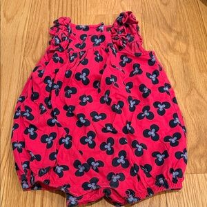Tea Collection Red and Black Floral Romper